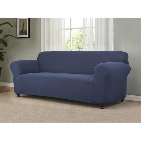 Madison Industries Madison CHECKER-SO-BL Stretch Checkerboard Sofa Slipcover; Blue CHECKER-SO-BL